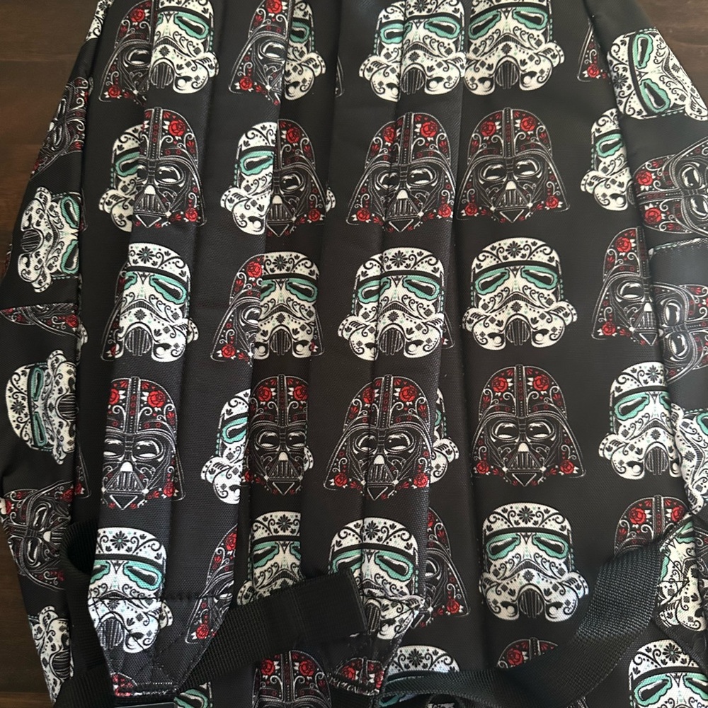 Loungefly Black Star Wars Sugar Skull Darth Vader & Stormtrooper Backpack View 2